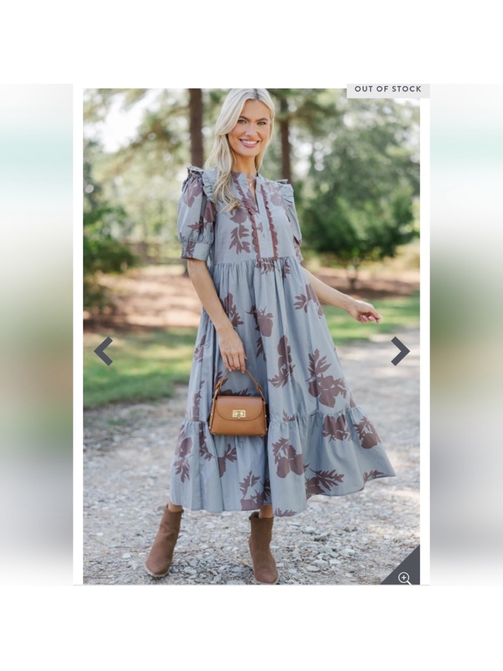 All in the allure slate  Midi Dress with Ruffles